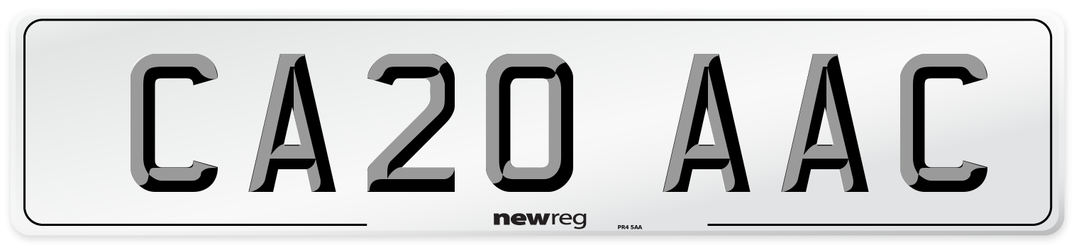 CA20 AAC Number Plate from New Reg